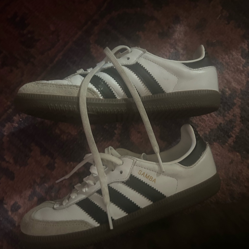 adidas Samba Sneakers in White with Black Stripes